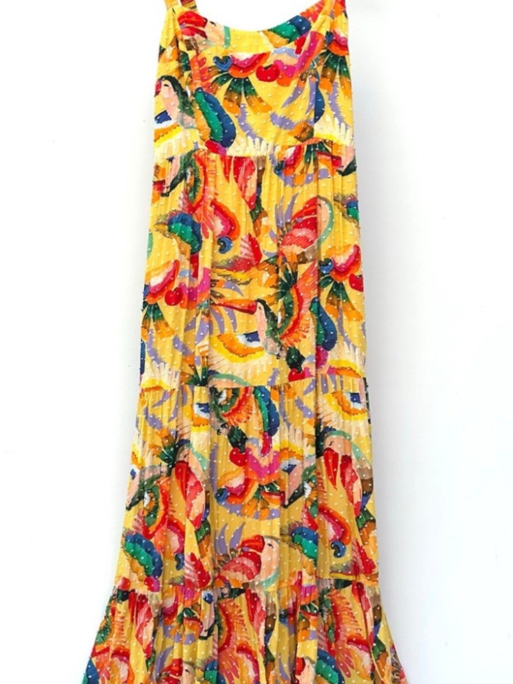 Yellow Multi-Color Tiered Farm Rio Maxi dress